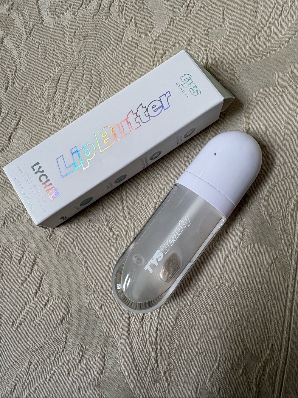 Tys Beauty Lip Butter High-Shine Clear LipGloss in Lychee BNIB